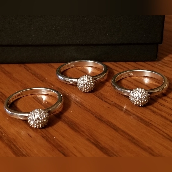 Silpada Sterling Silver & Zirconia Stacking Rings - Picture 12 of 12